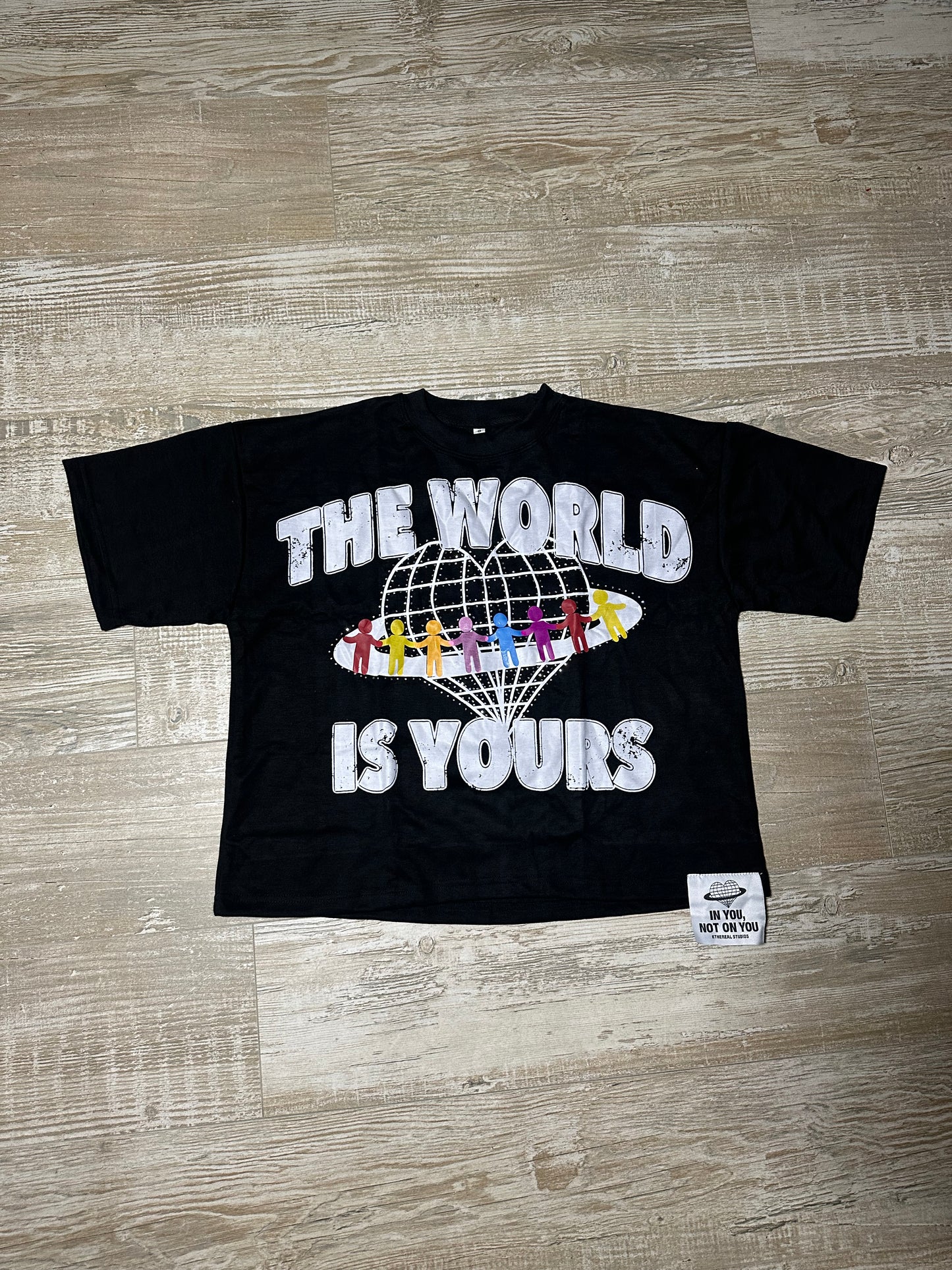 black TWIY boxy t shirt