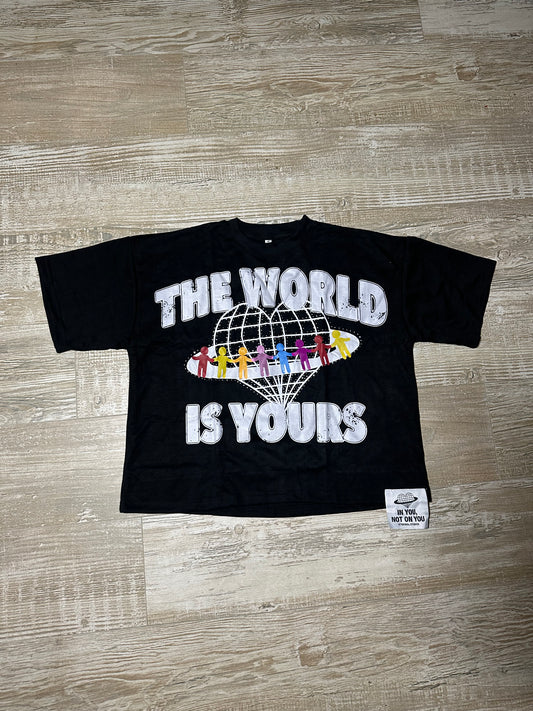 black TWIY boxy t shirt