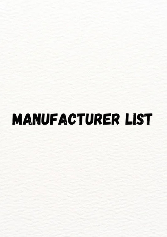 Manufacturer List
